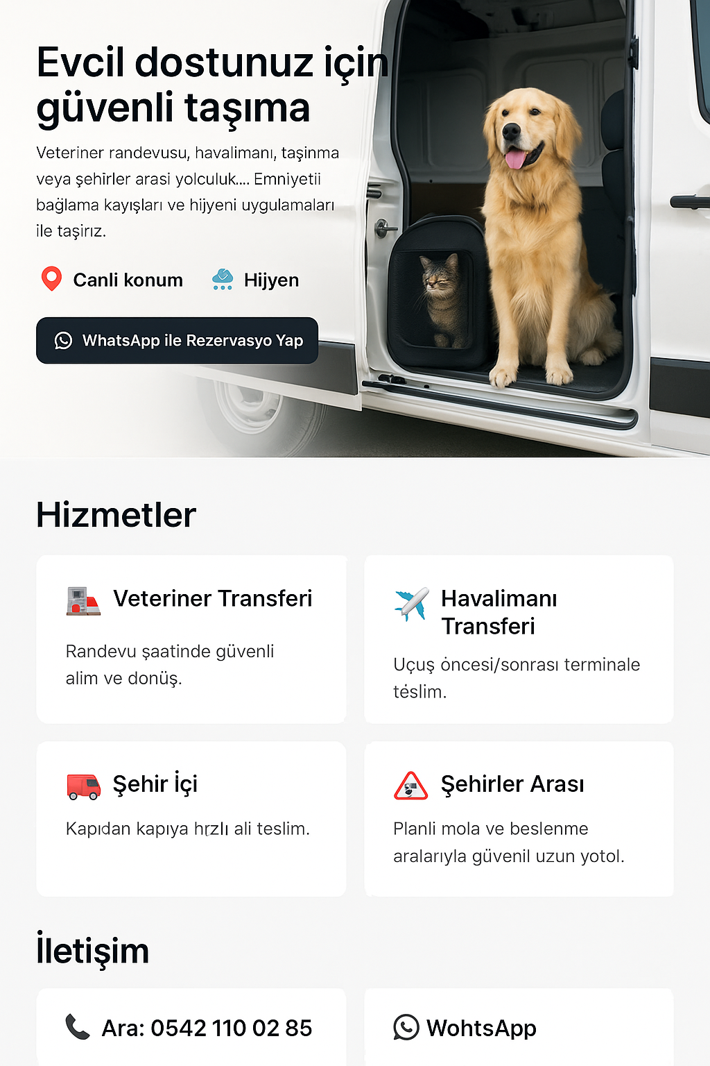 Şehir içi evcil hayvan taşıma aracı